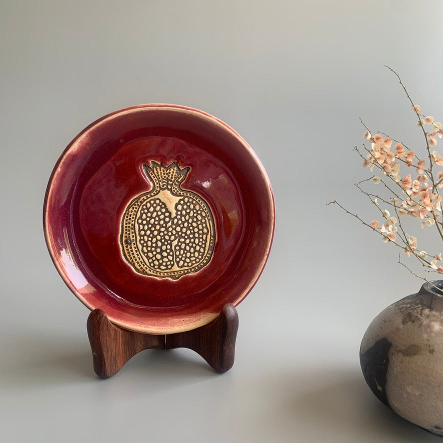 Set of 2: Pomegranate Cake Plates