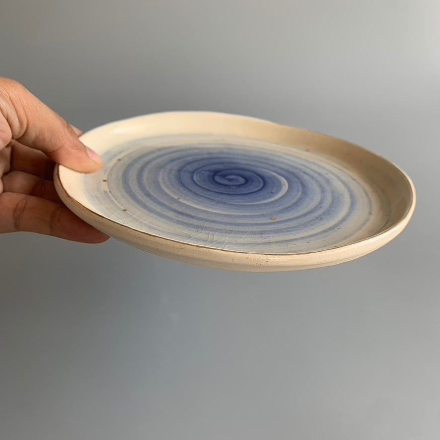 Spiral 7" Plate - Blue