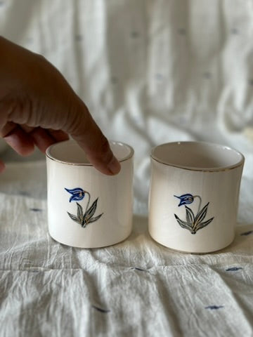 Tulip Porcelain Tumblers - Set of 2 - Blue