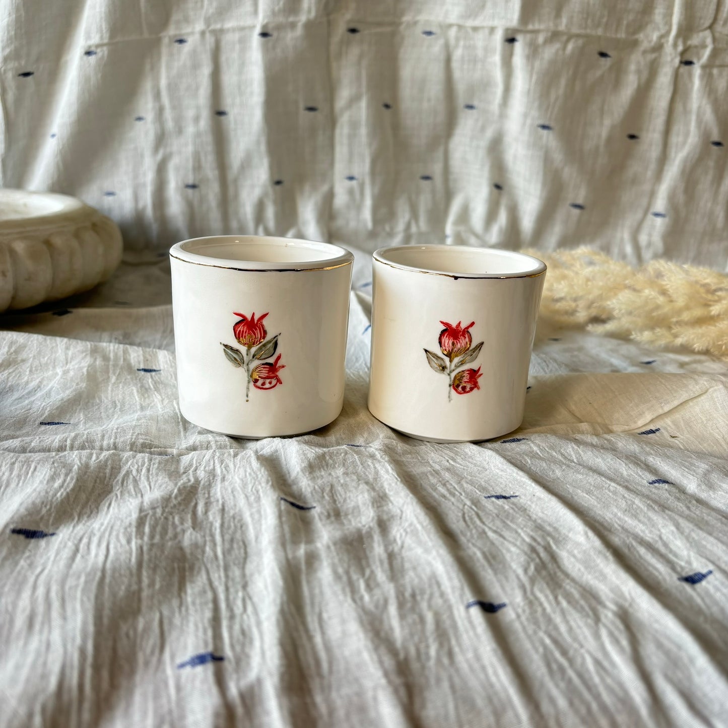 Anaar Porcelain Tumblers - Set of 2 - Red