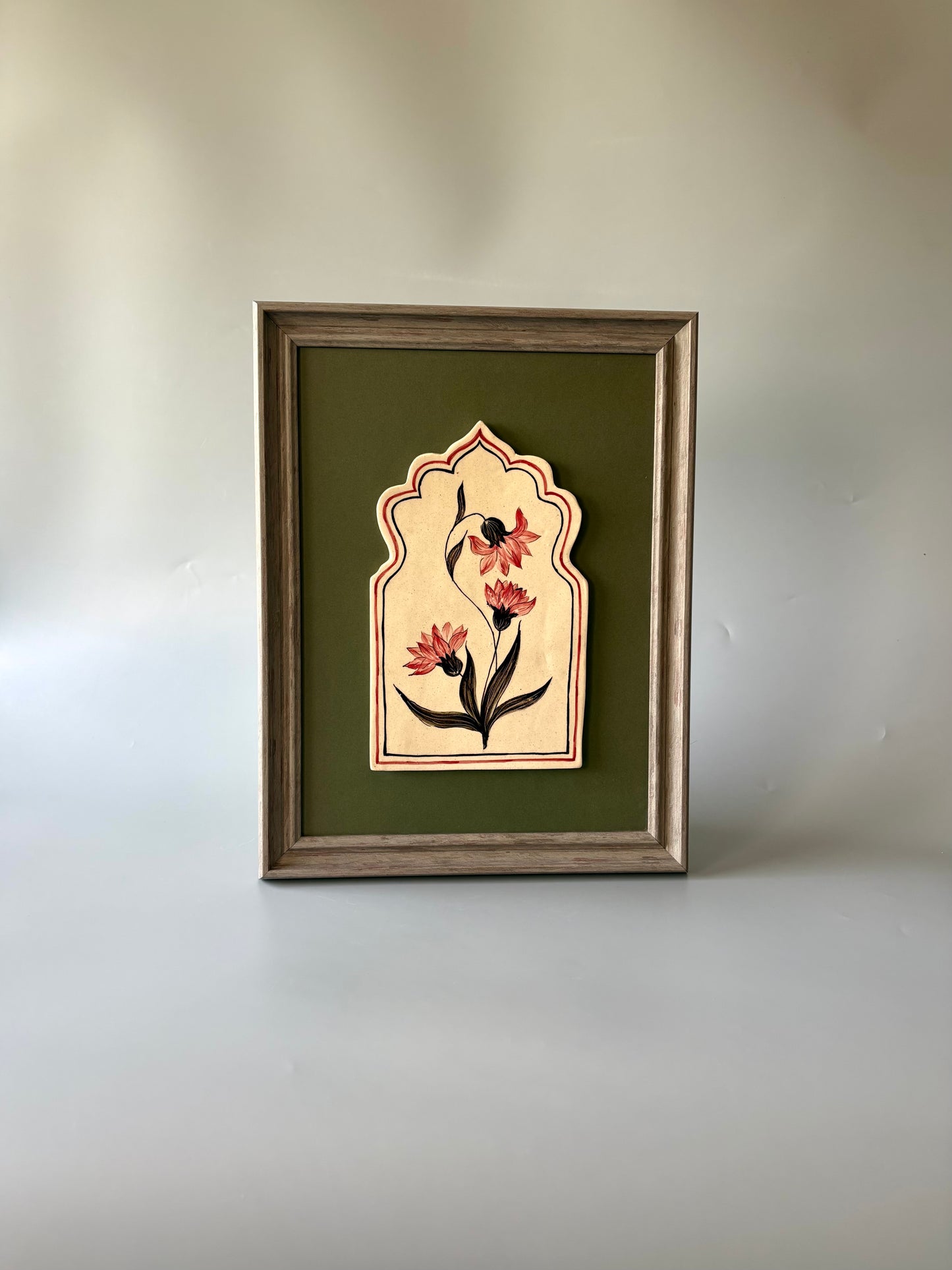 Noor Wall Art with Frame (Red)