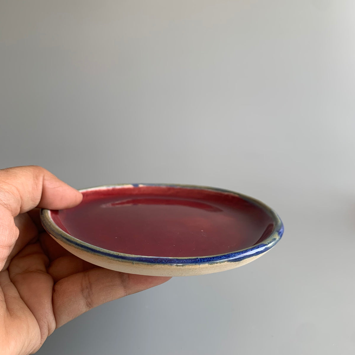 Red and Blue Cake Plate