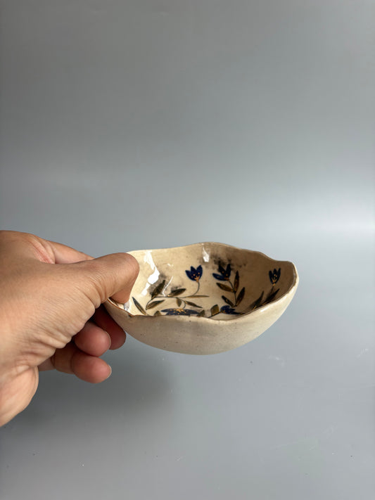 Mughal White and Maroon Tapas Bowls - Set of 2