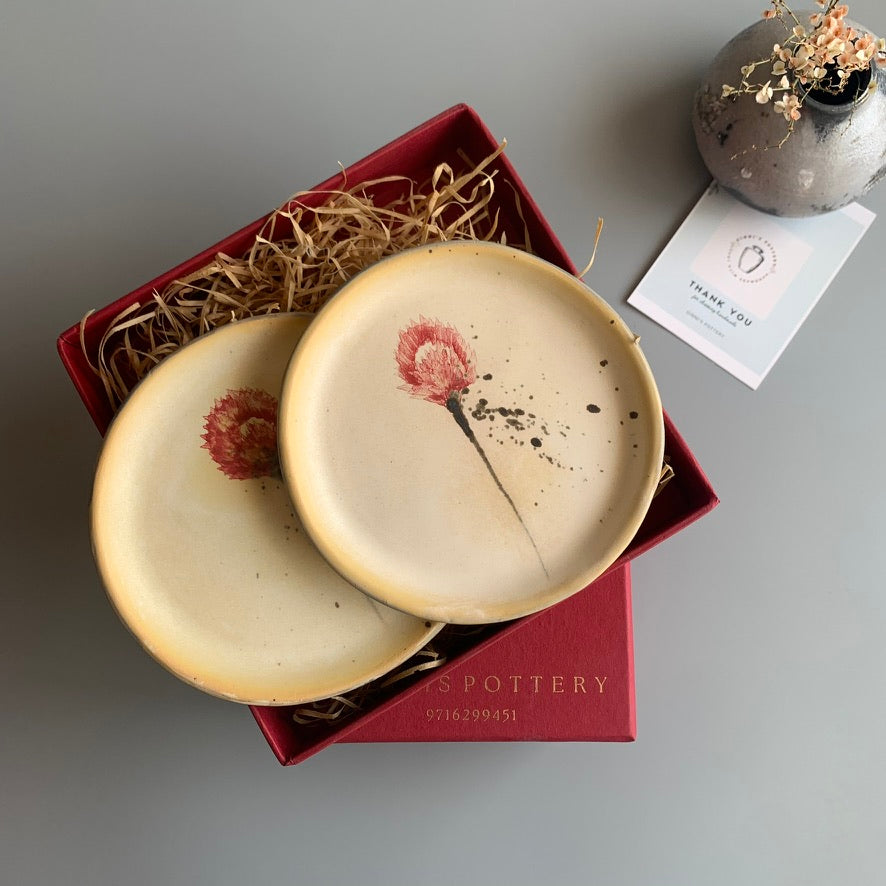 Set of 2 - Peony Cake Plates