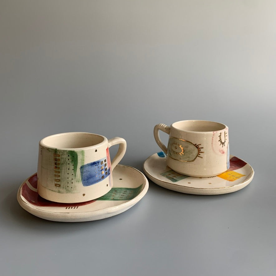 Abstract Tea Cups