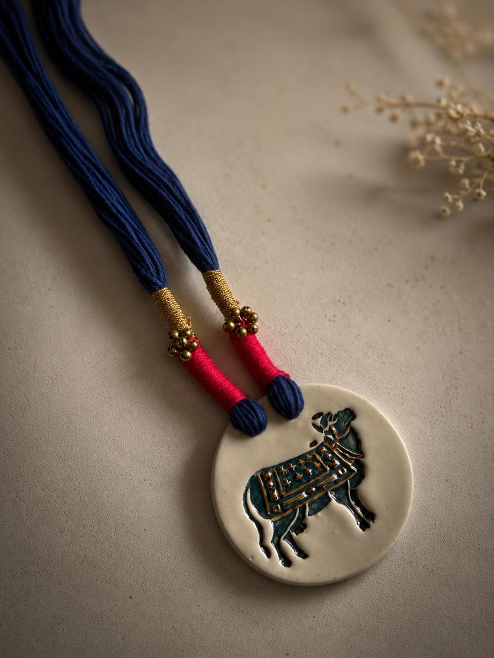 Pichwai White and Blue 24K