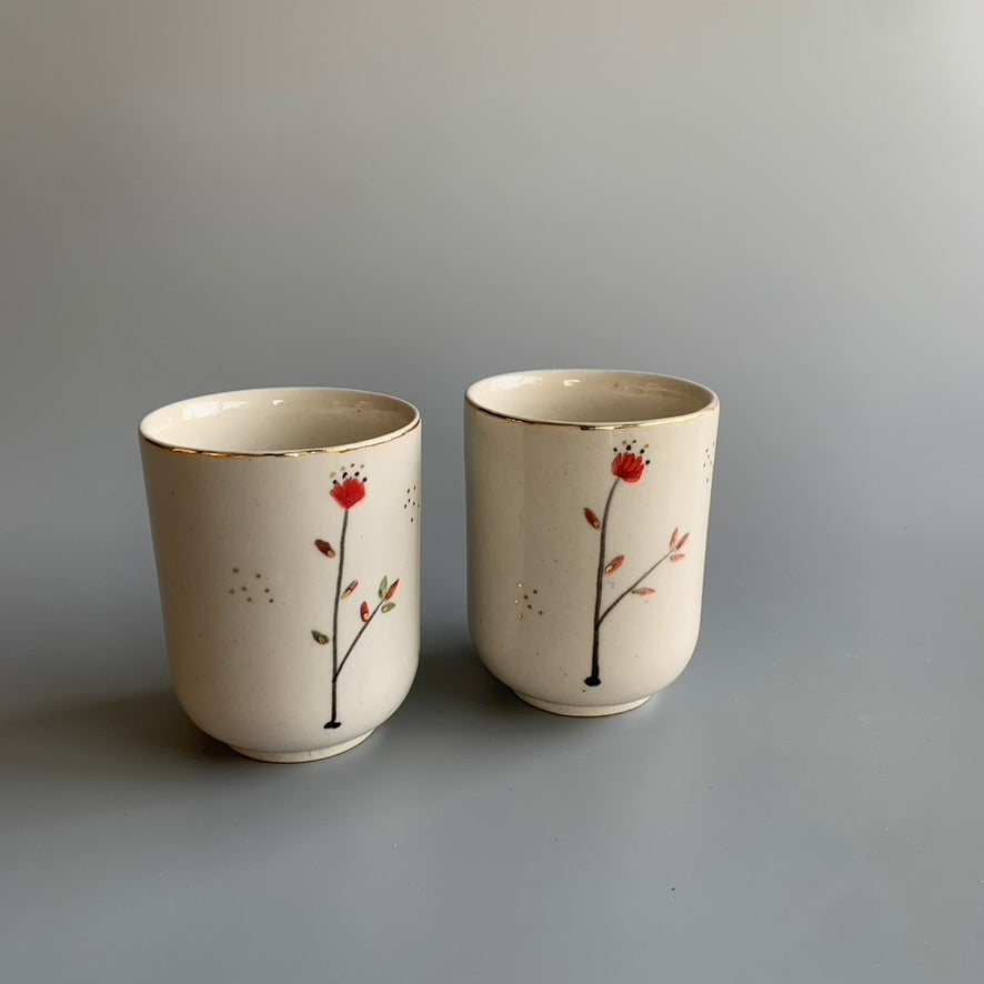 Cherry Blossom Wine Glass - Set of 2 - Red