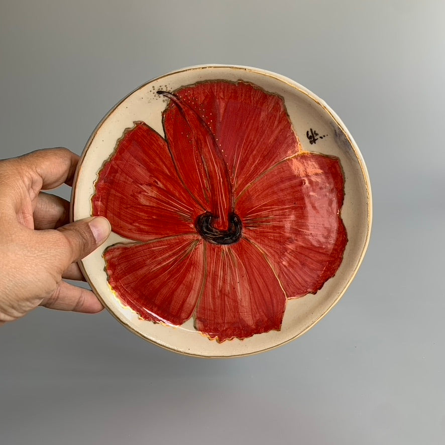 Hibiscus Quarter Plate 7"