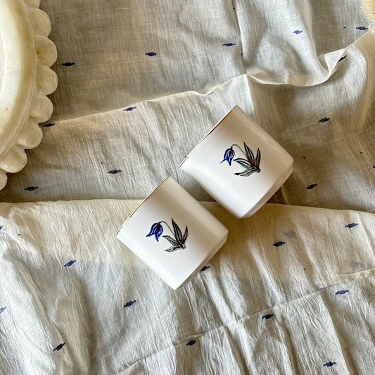 Tulip Porcelain Tumblers - Set of 2 - Blue