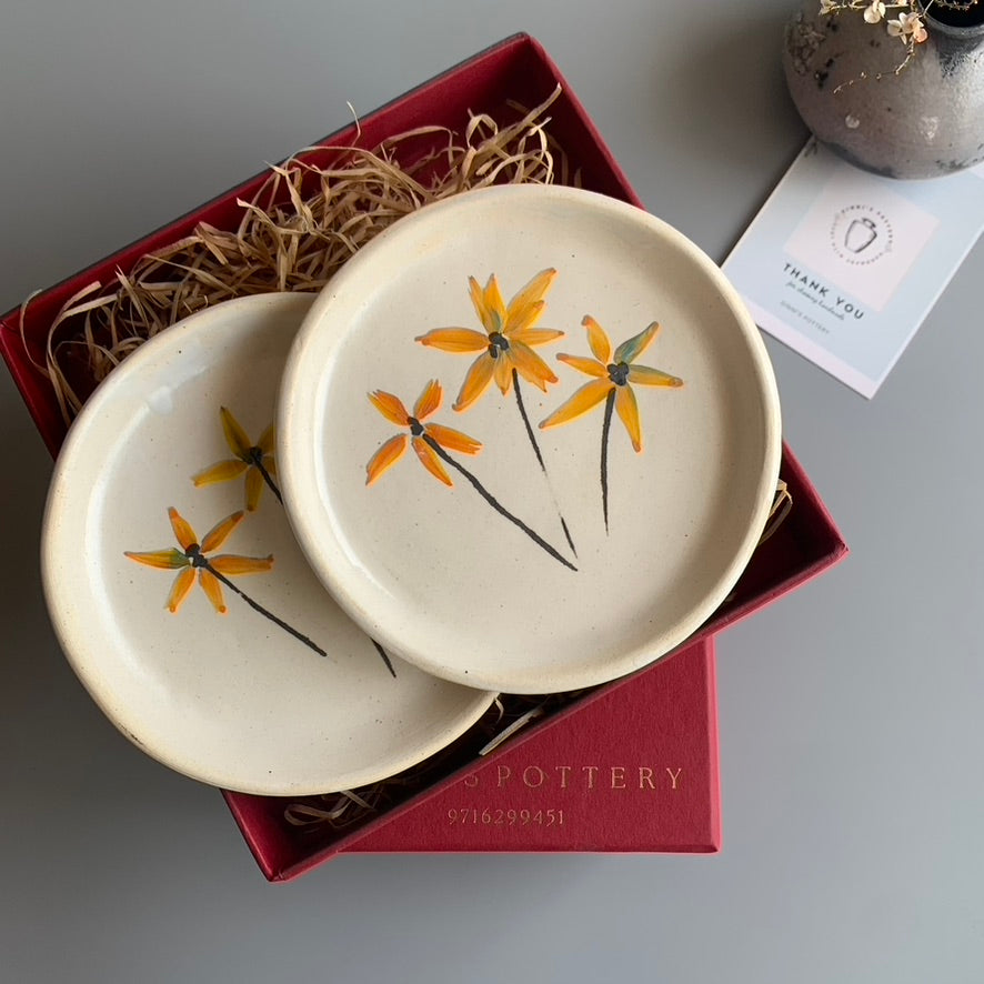 Set of 2 - Bahaar White & Orange