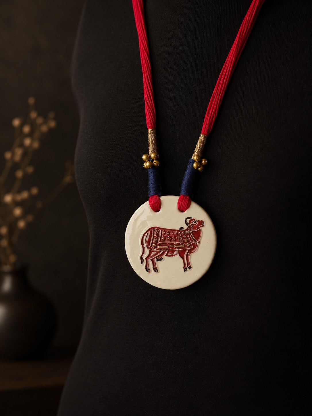 Pichwai White and Red 24K