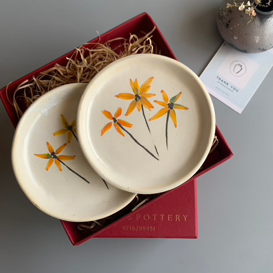 Set of 2 - Bahaar White & Orange