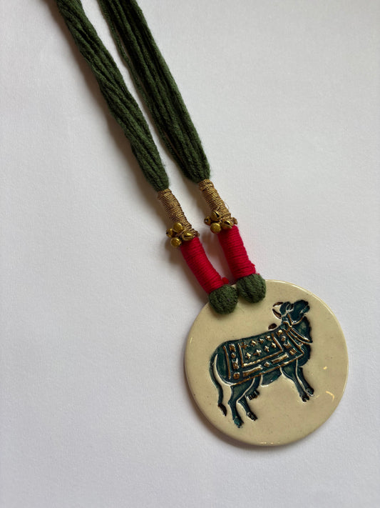 Pichwai White And Teal 24K