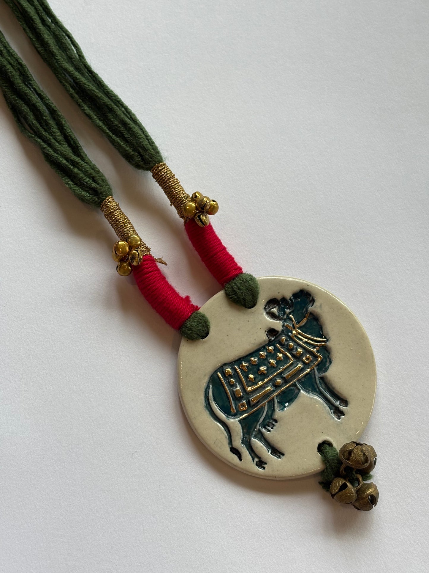 Pichwai White Teal Green 24K