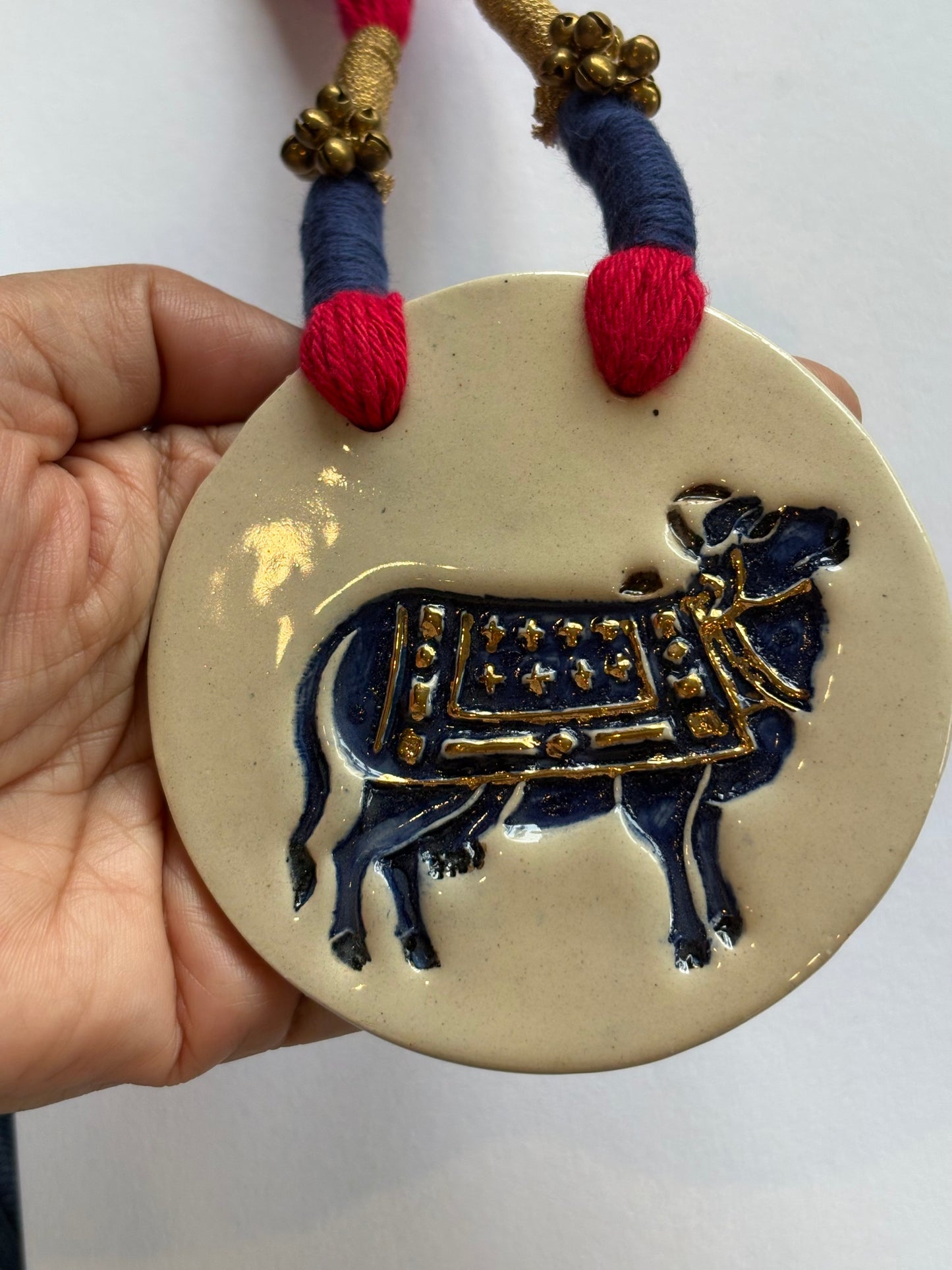 Pichwai White Blue 24K