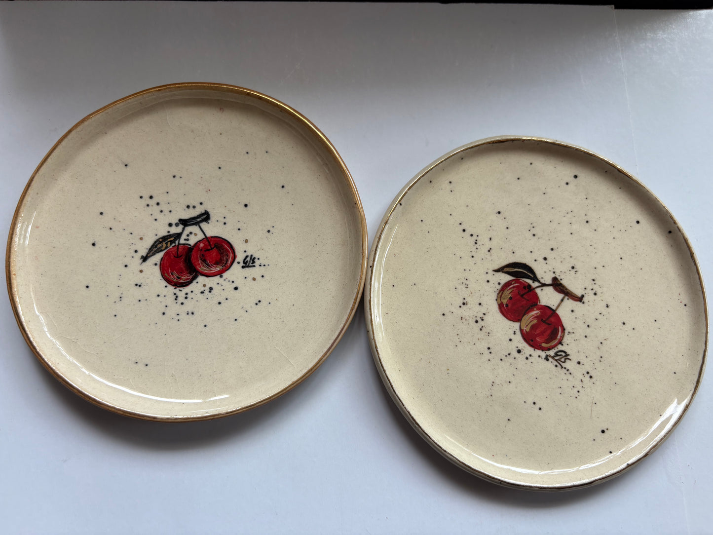 Set of 2: Cherry Cake Plates