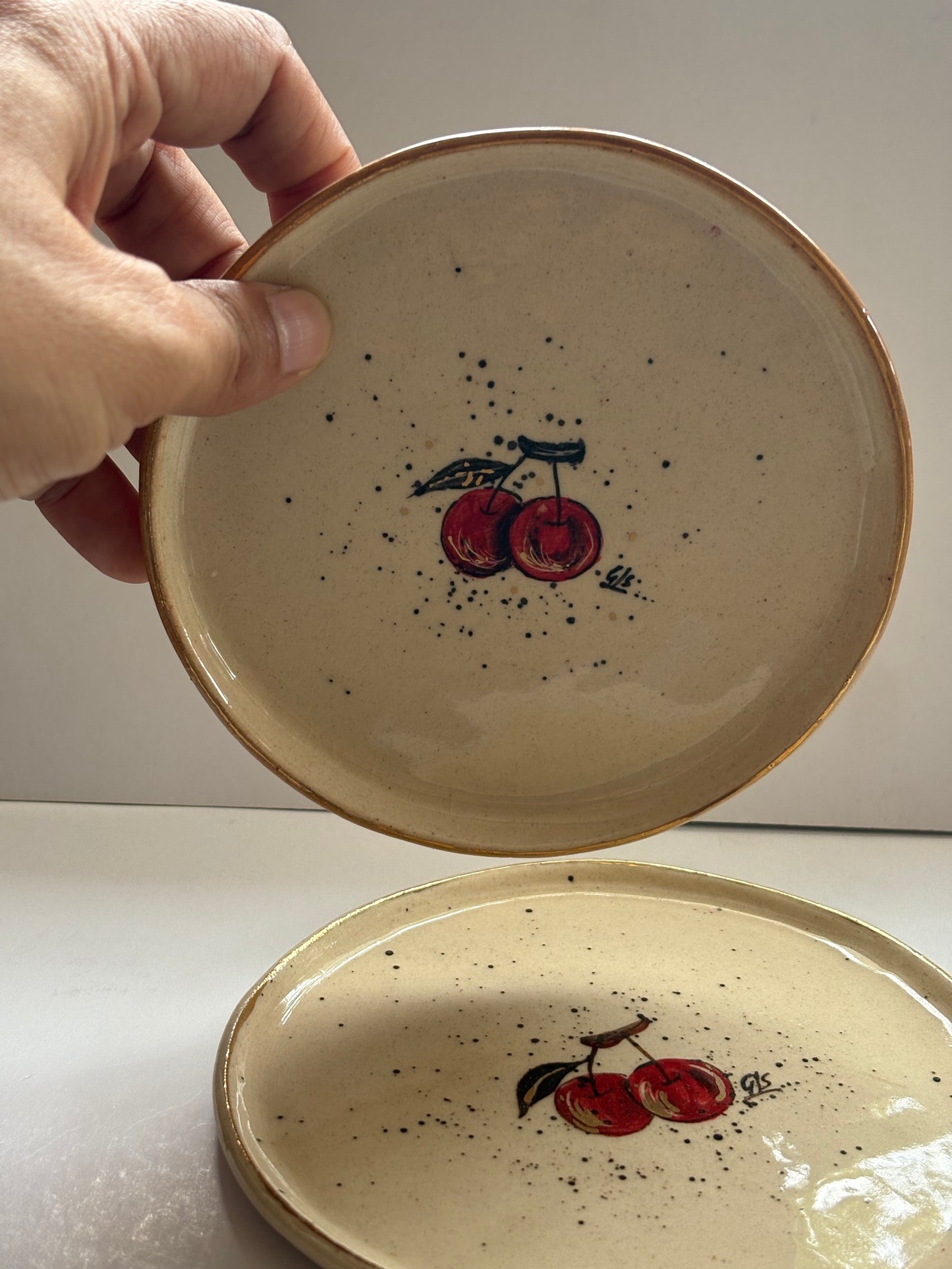 Set of 2: Cherry Cake Plates