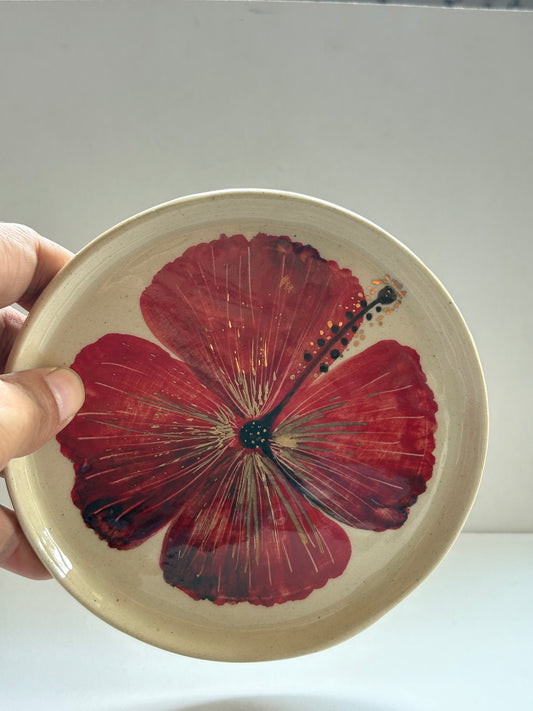 Hibiscus Cake Plate