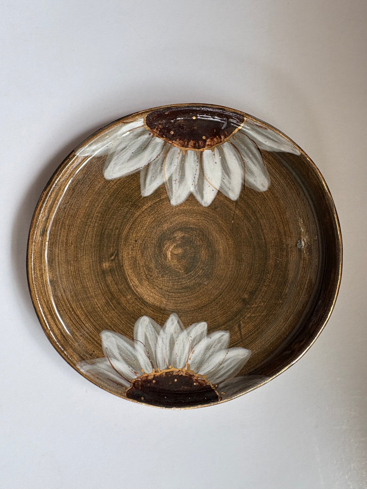 Green Sunflower Cake Plates