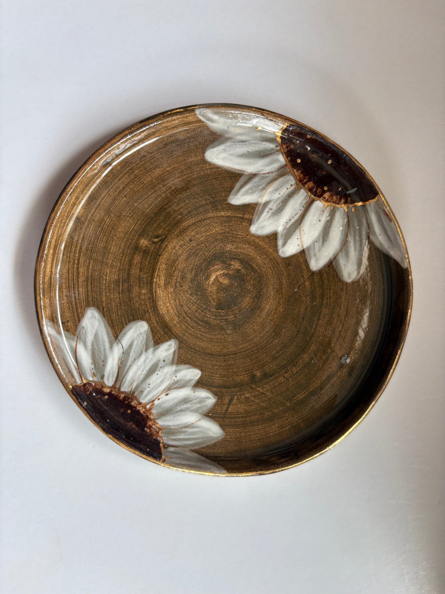 Green Sunflower Cake Plates