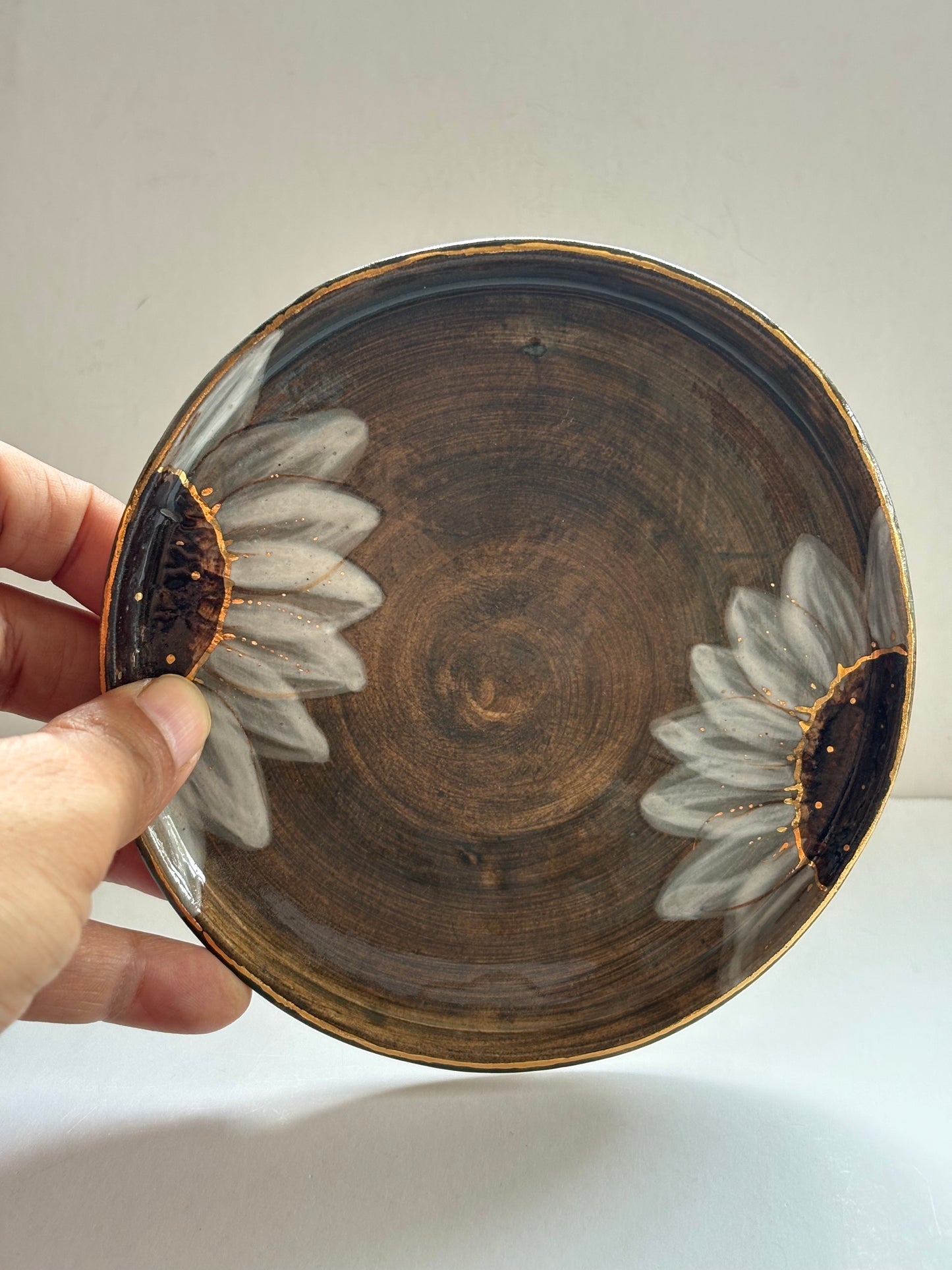 Green Sunflower Cake Plates