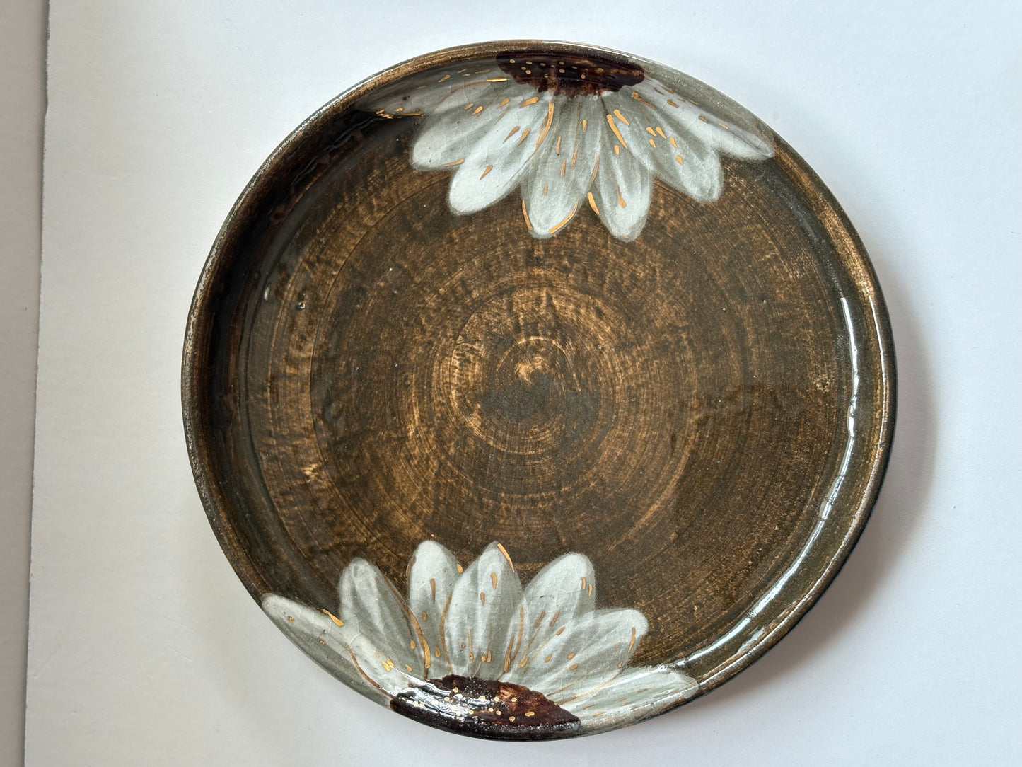 Green Sunflower Cake Plates