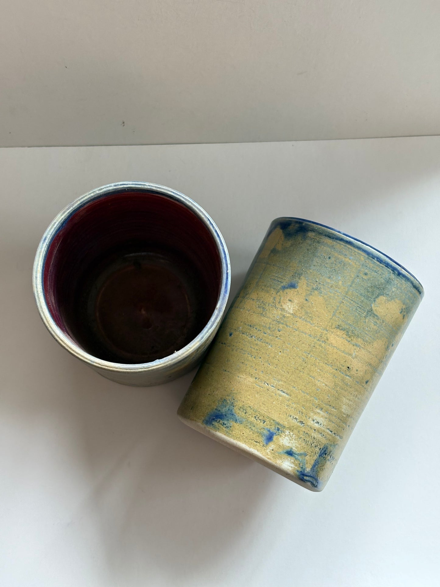 Rustic Blue and Red Tumblers - Set of 2