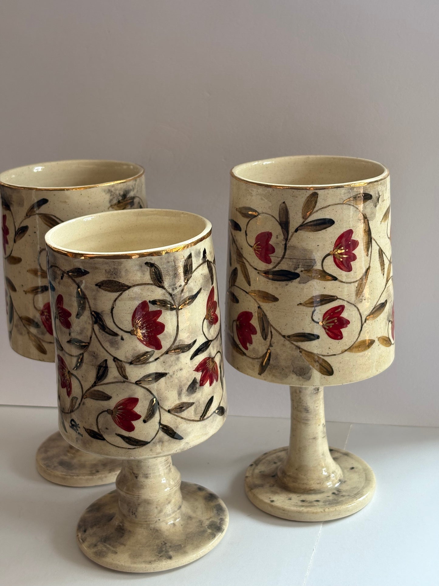 Mughal Wine Goblet Red Medium