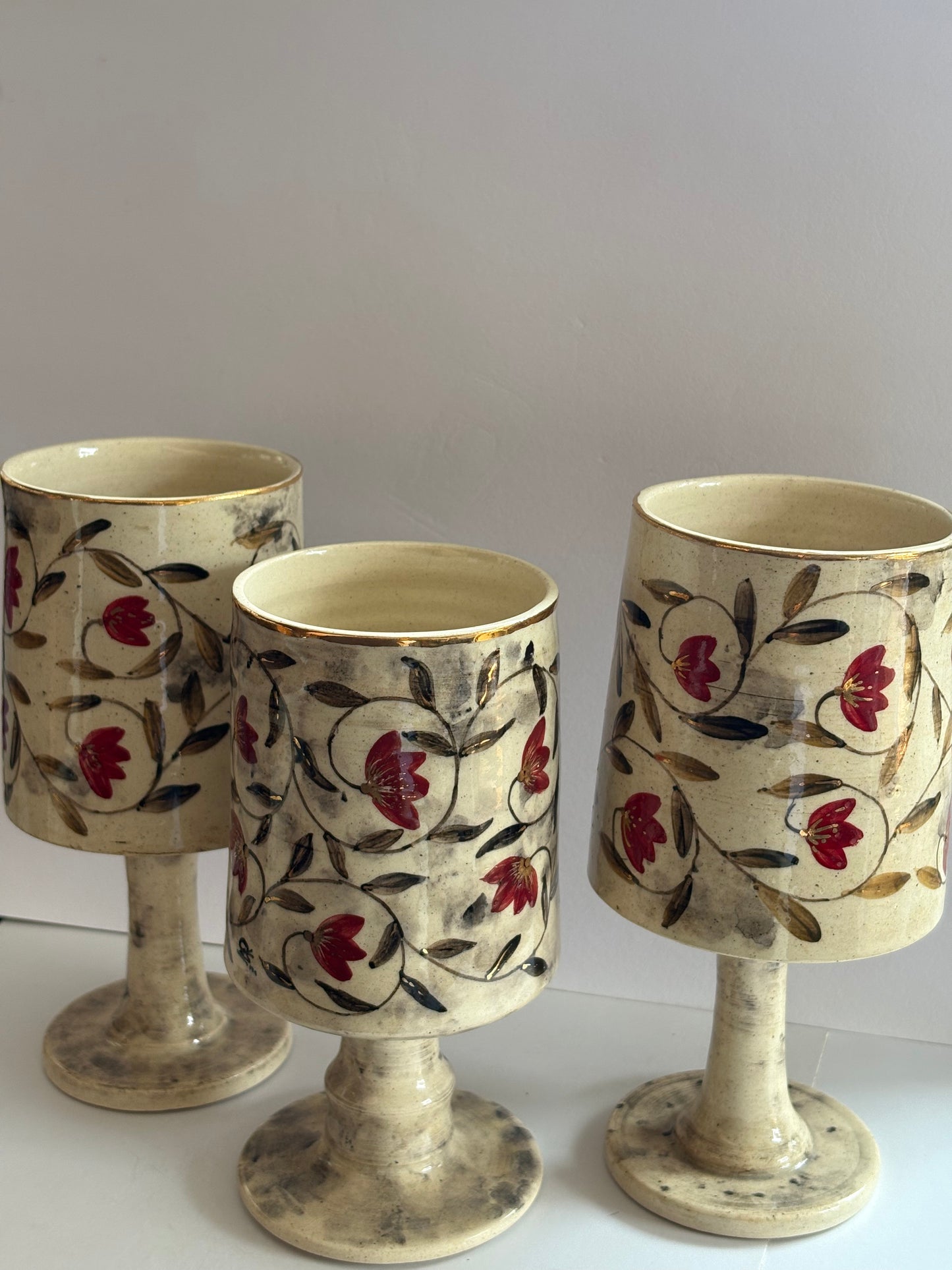 Mughal Wine Goblet Red Medium