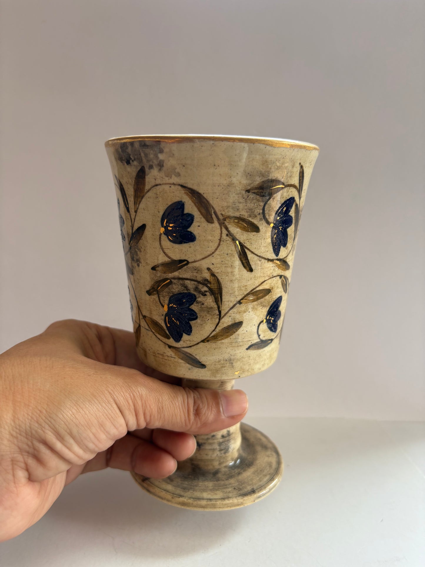 Mughal Wine Goblet Blue Medium