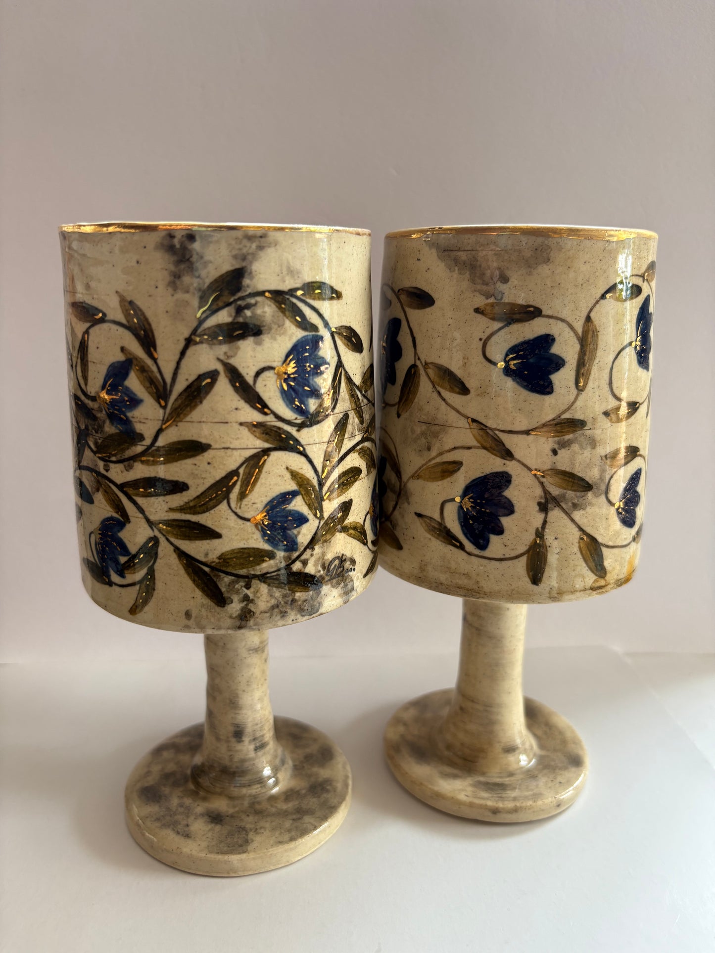 Mughal Wine Goblet Blue Medium