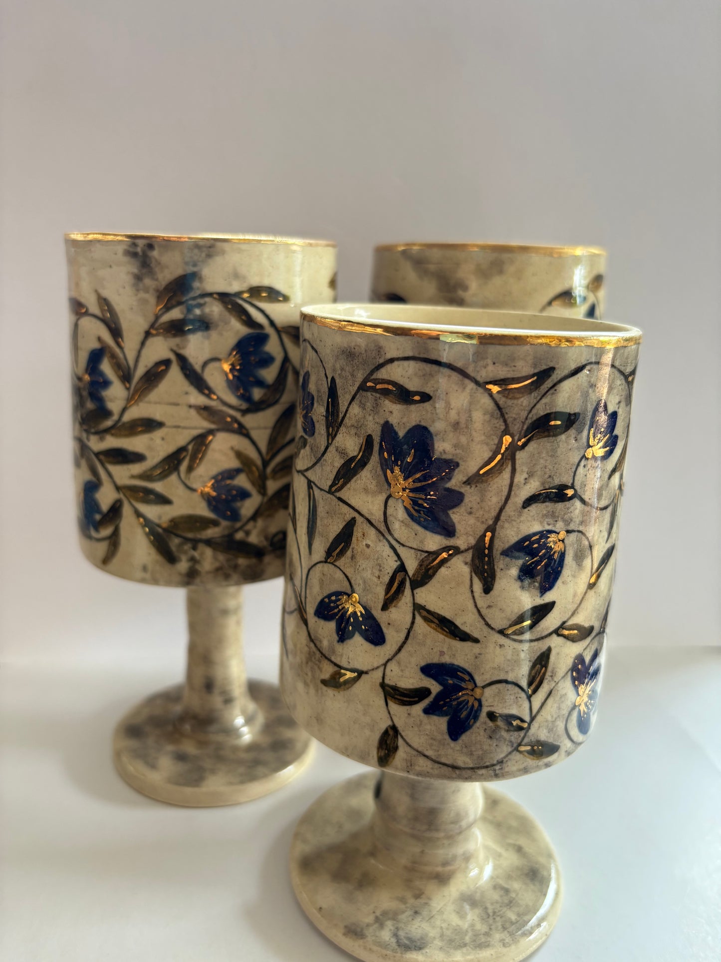 Mughal Wine Goblet Blue Medium