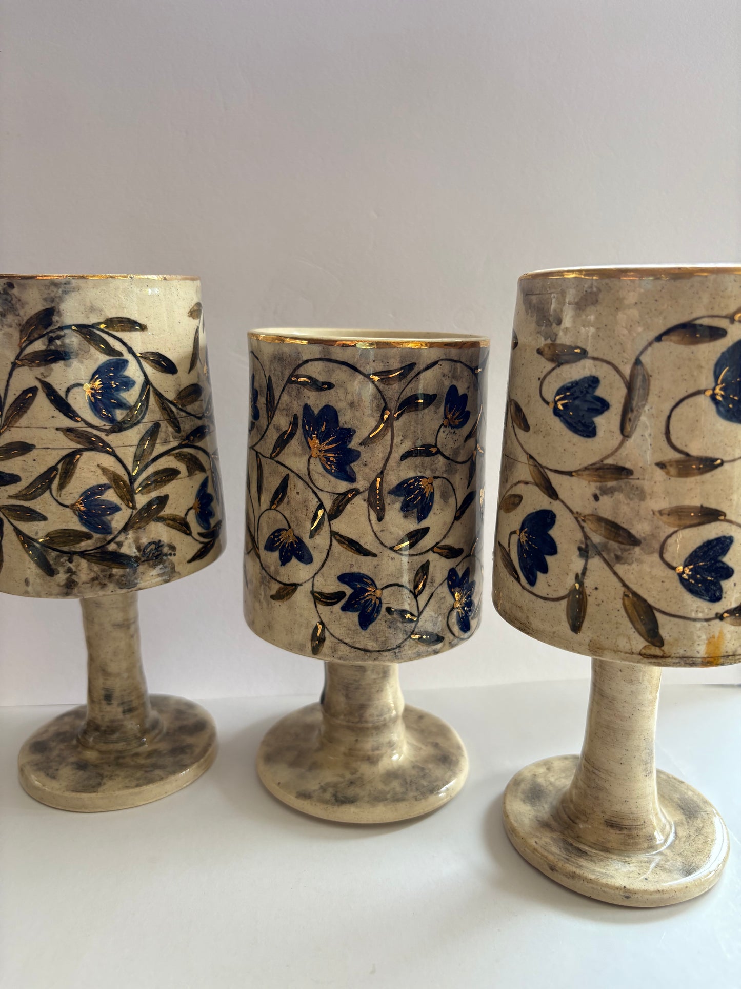 Mughal Wine Goblet Blue Medium