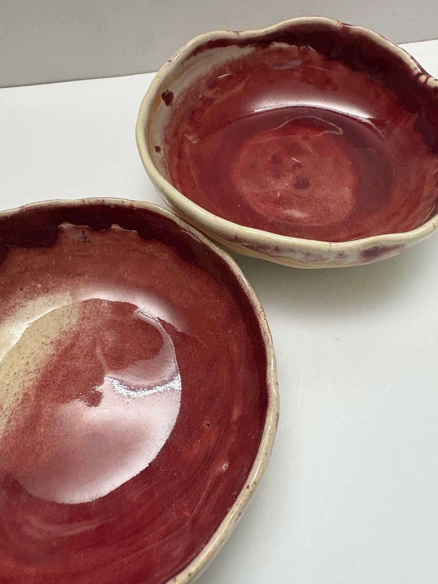 Red Tapas Bowl Non Gold - Set of 2