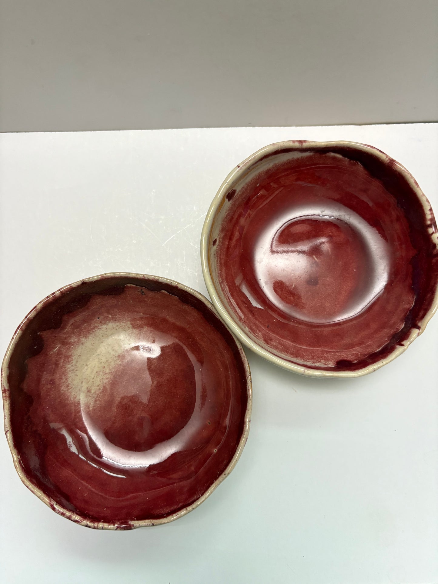 Red Tapas Bowl Non Gold - Set of 2