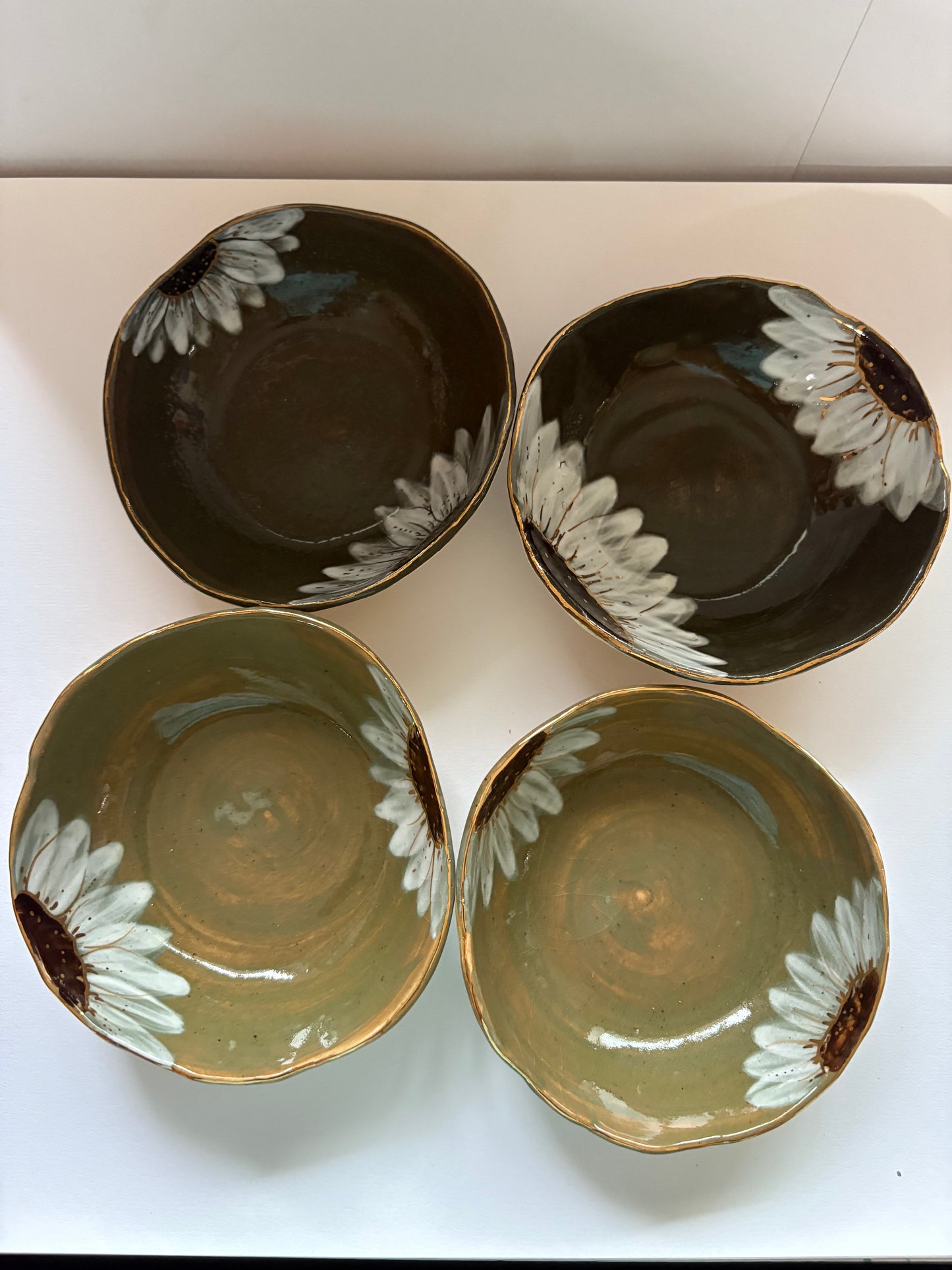 Sunflower Tapas Bowl - Green Set of 2