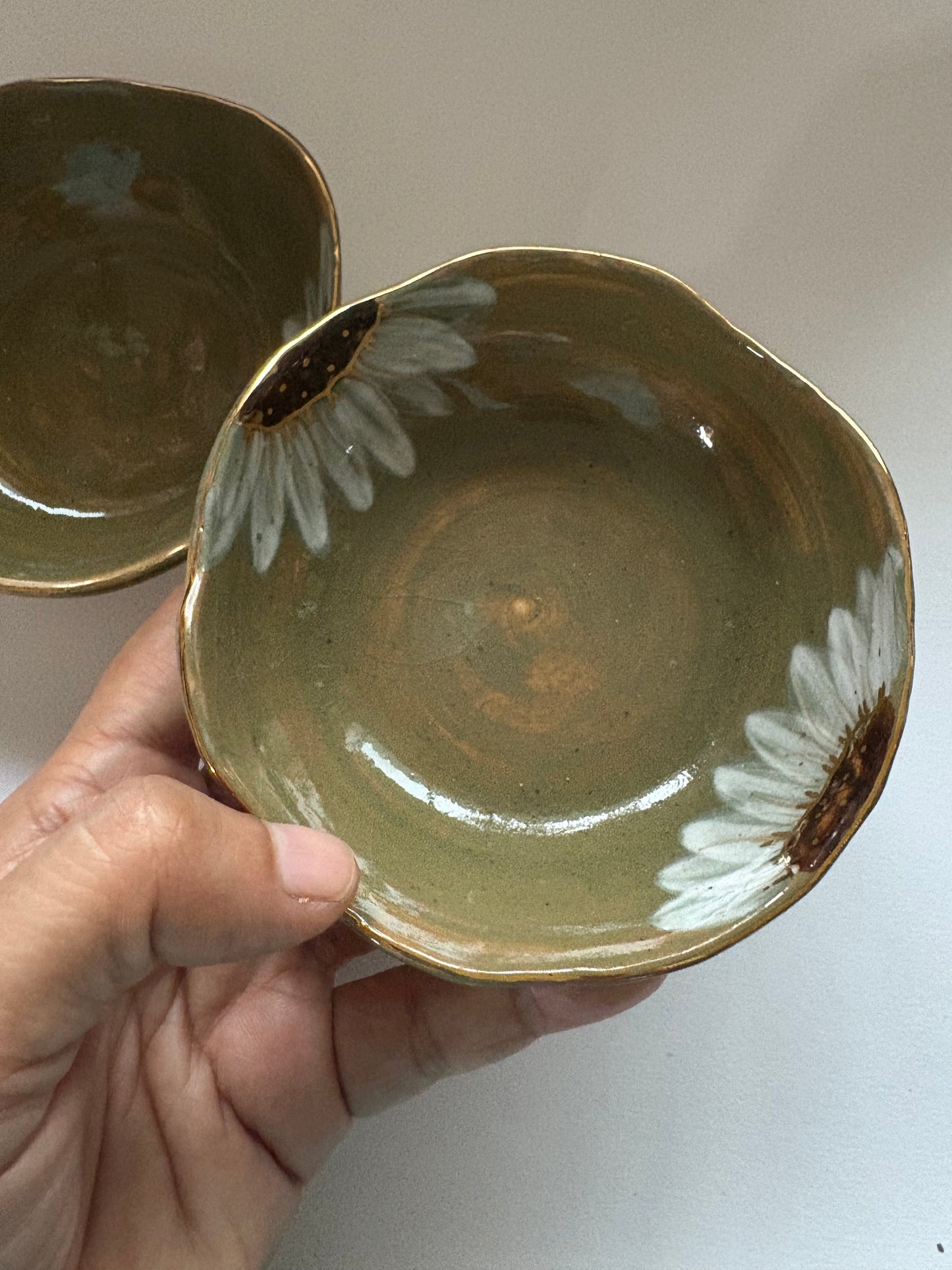 Sunflower Tapas Bowl - Green Set of 2