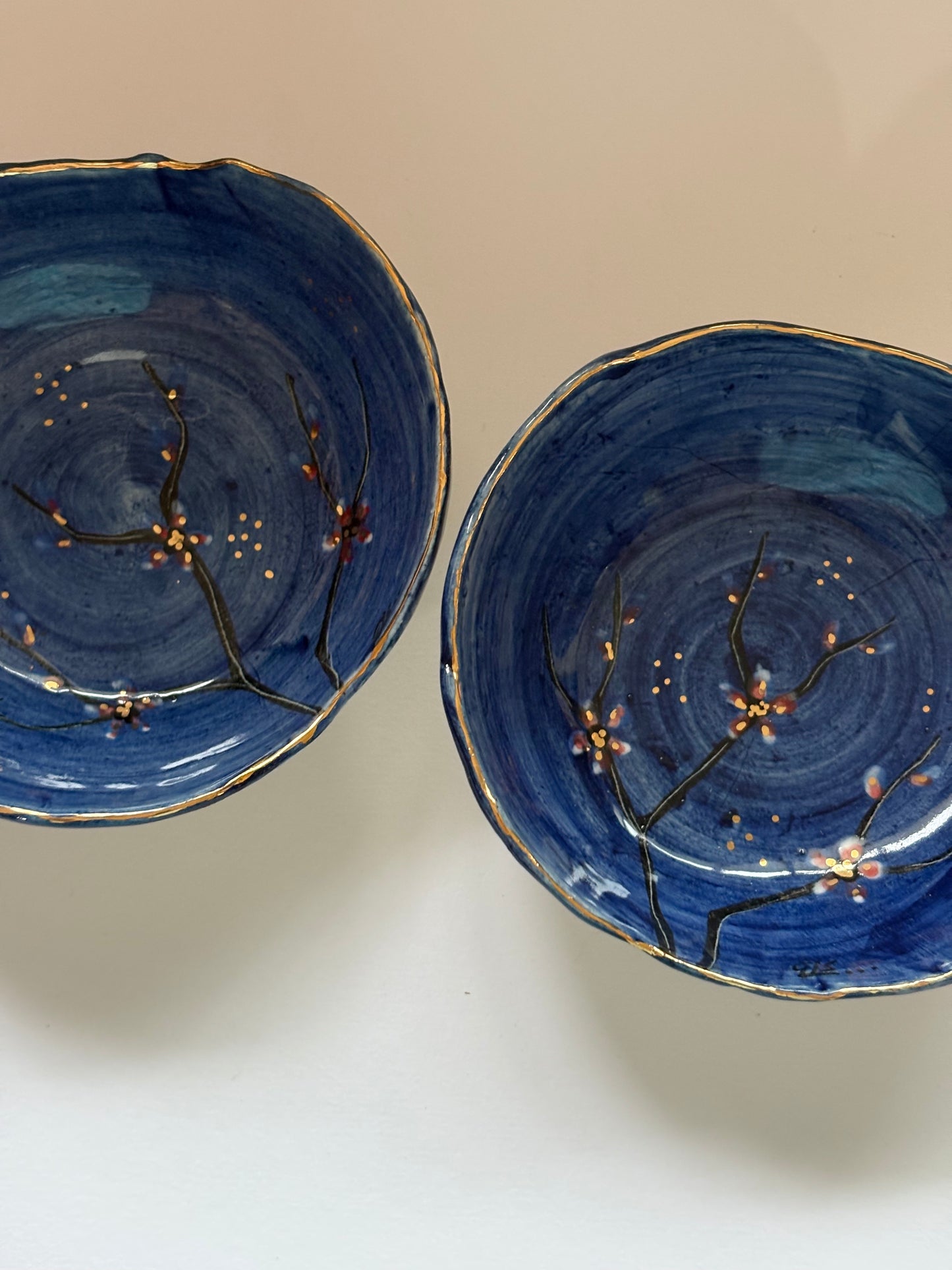 Cherry Blossom Blue and Pink - Set of 2
