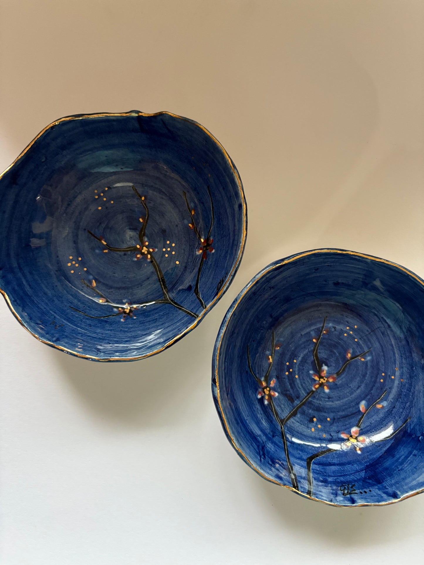Cherry Blossom Blue and Pink - Set of 2