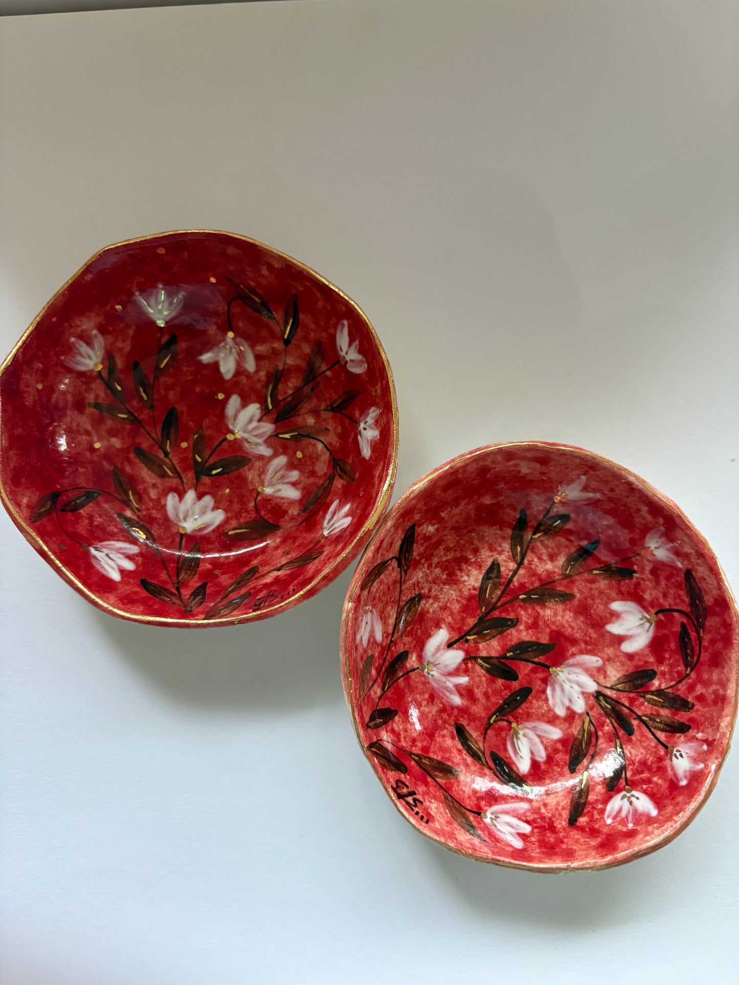 Mughal Red and White Tapas Bowls - Set of 2