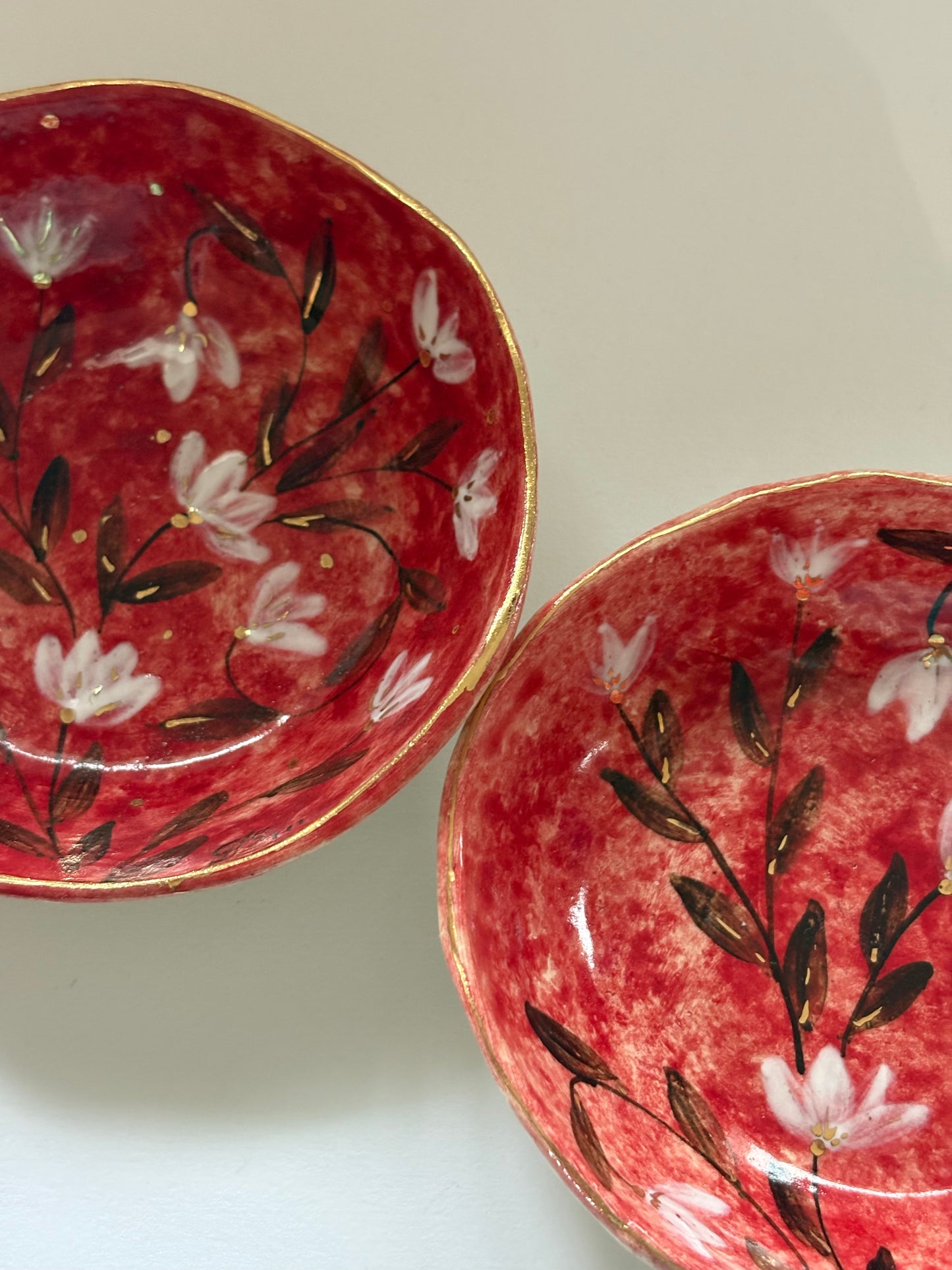 Mughal Red and White Tapas Bowls - Set of 2