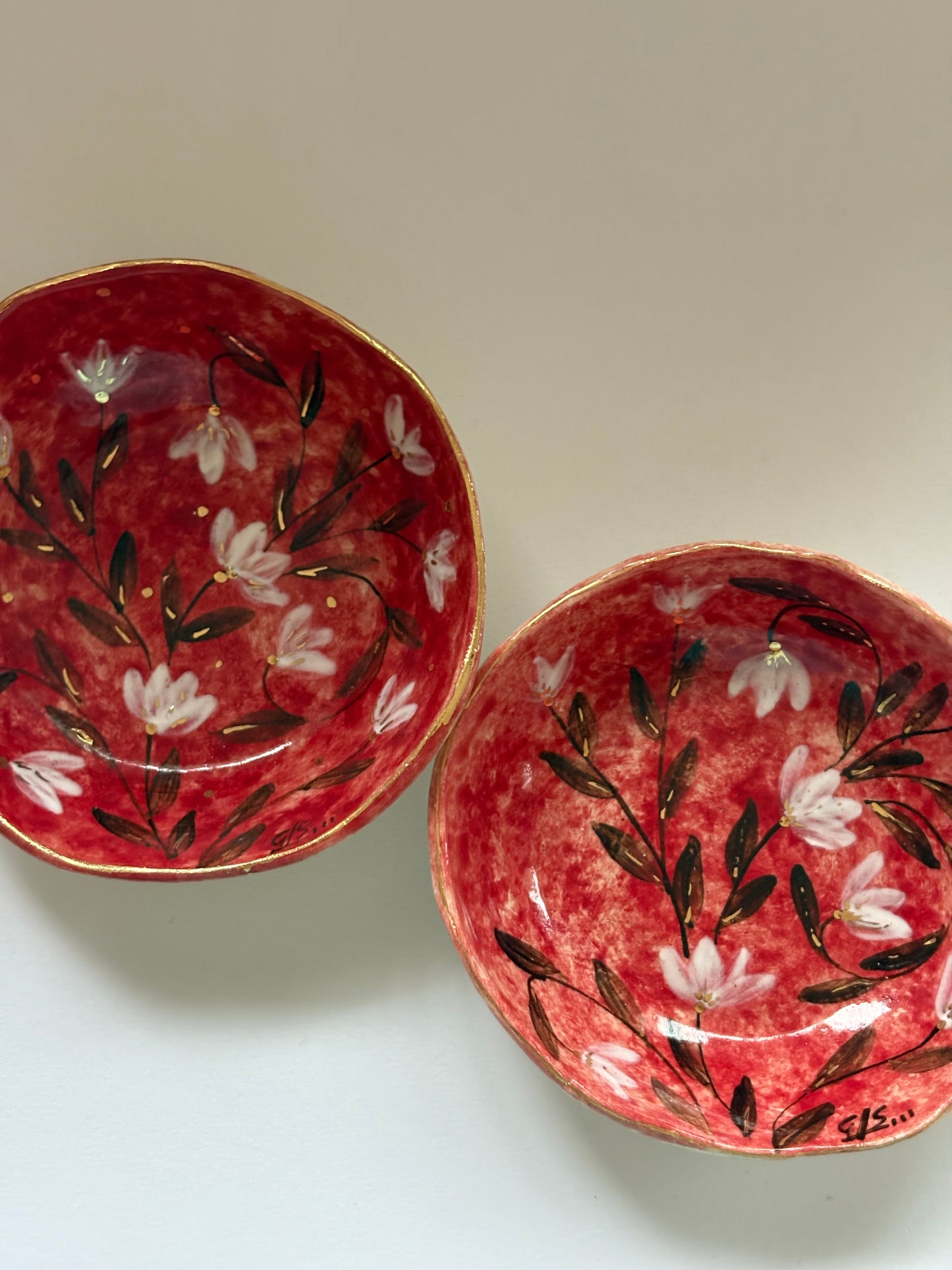 Mughal Red and White Tapas Bowls - Set of 2