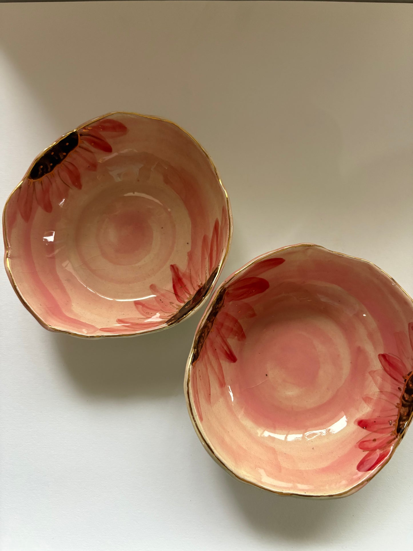 Sunflower Tapas Bowl - Pink Set of 2
