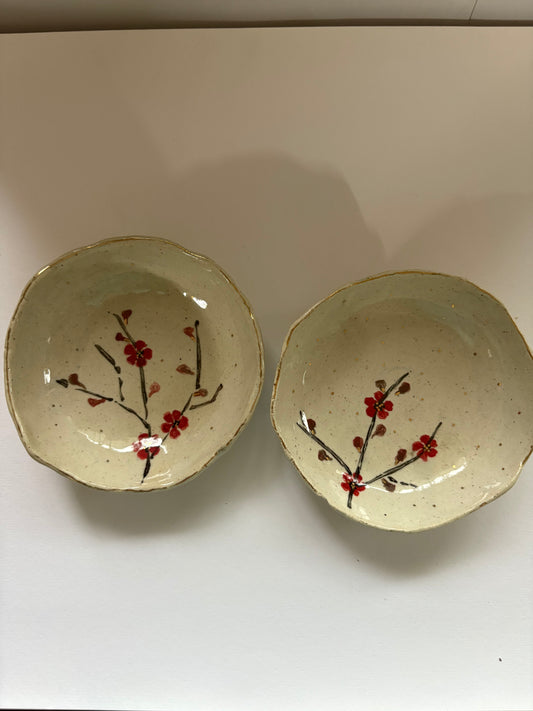 Cherry Blossom White and Red - Set of 2