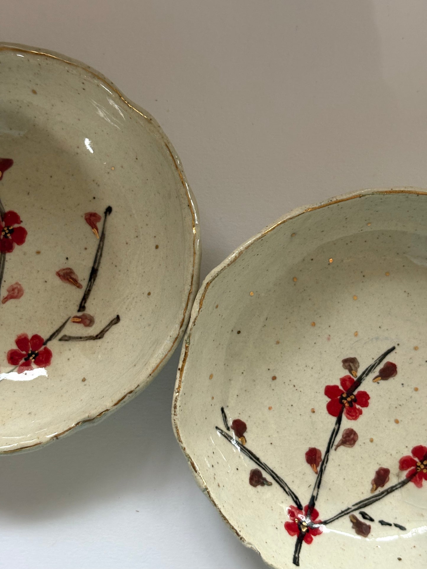 Cherry Blossom White and Red - Set of 2