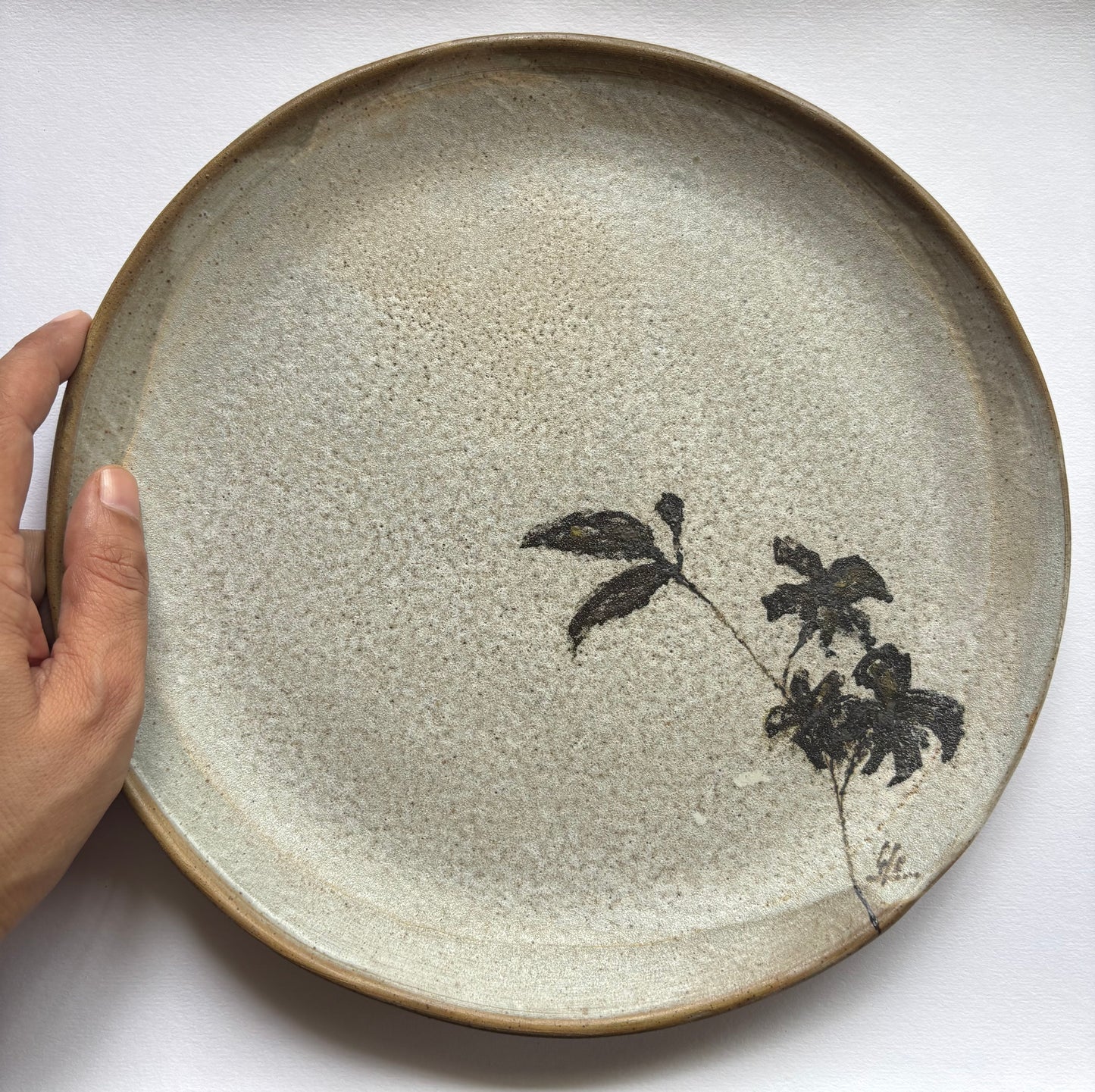 Brown Handpainted Dinner Plate