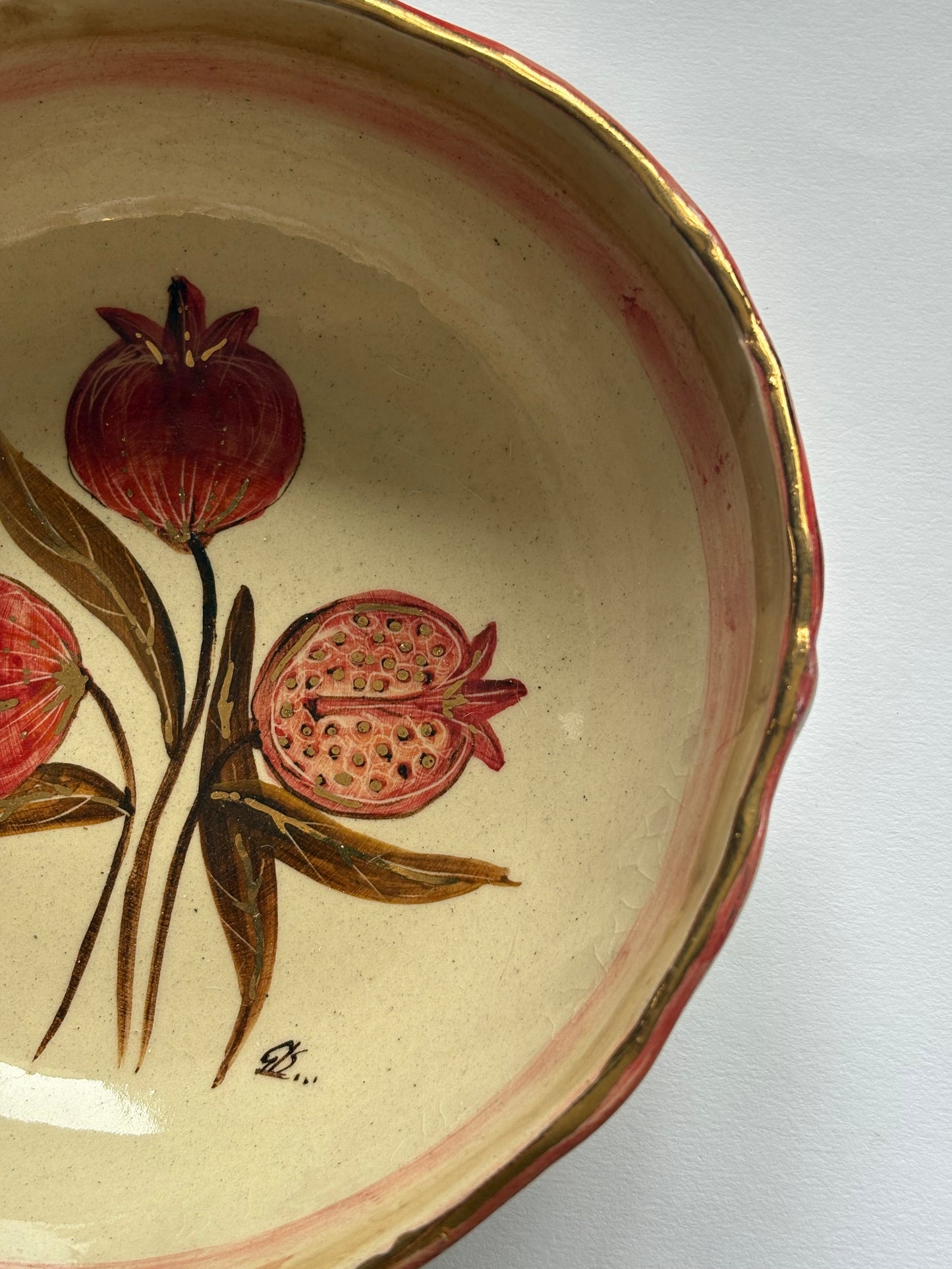 Anaar Handpainted Salad Bowl With/Without Gold