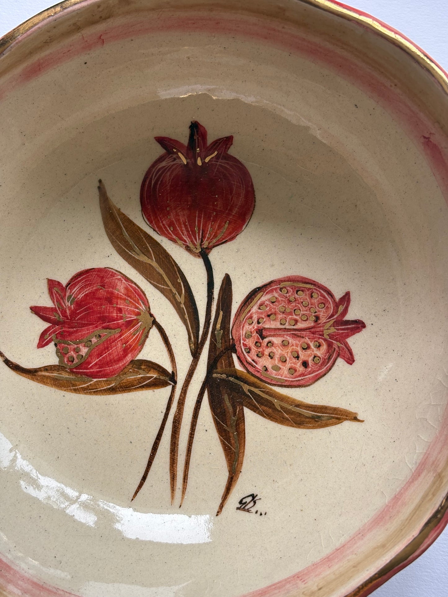 Anaar Handpainted Salad Bowl With/Without Gold