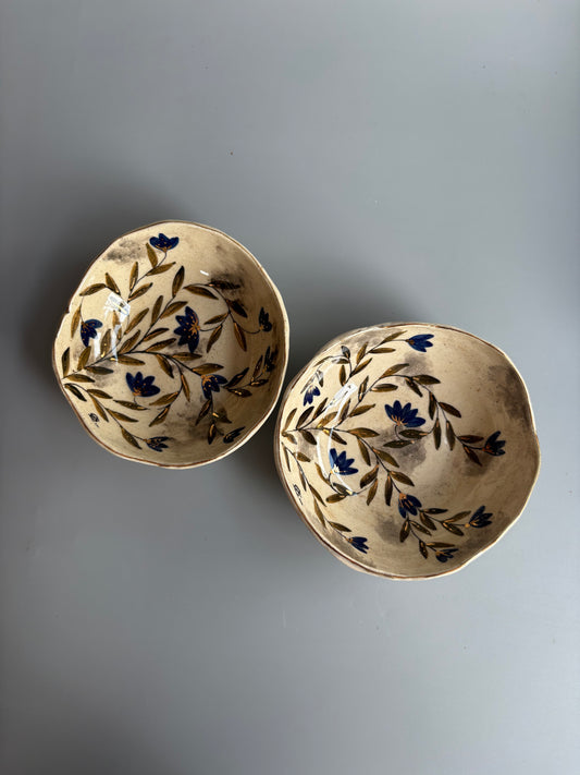 Mughal White and Blue Tapas Bowls - Set of 2