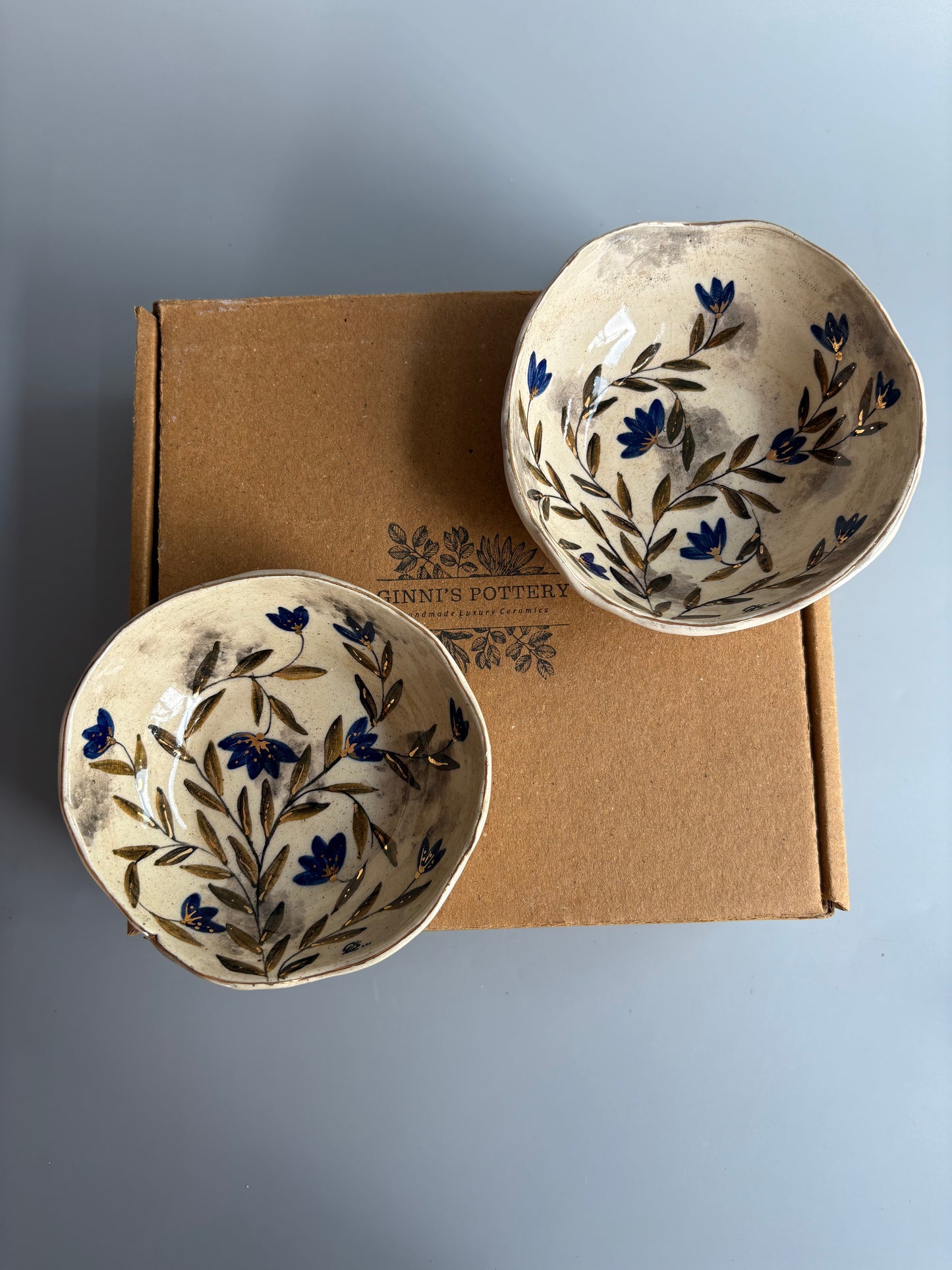 Mughal White and Blue Tapas Bowls - Set of 2